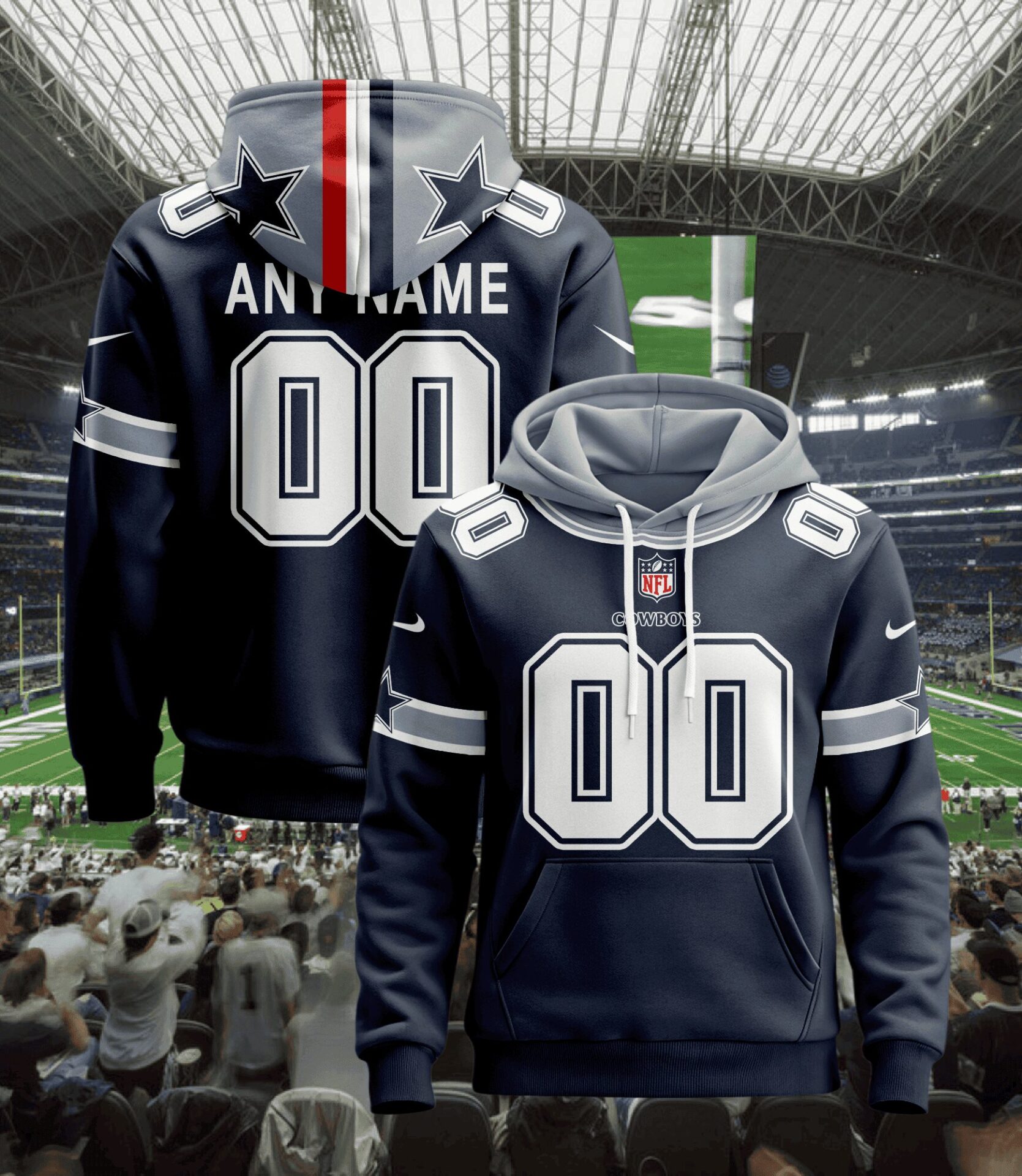 Buildercar - Dallas Cowboys | Hoodie Style Jersey Custom Name And Number