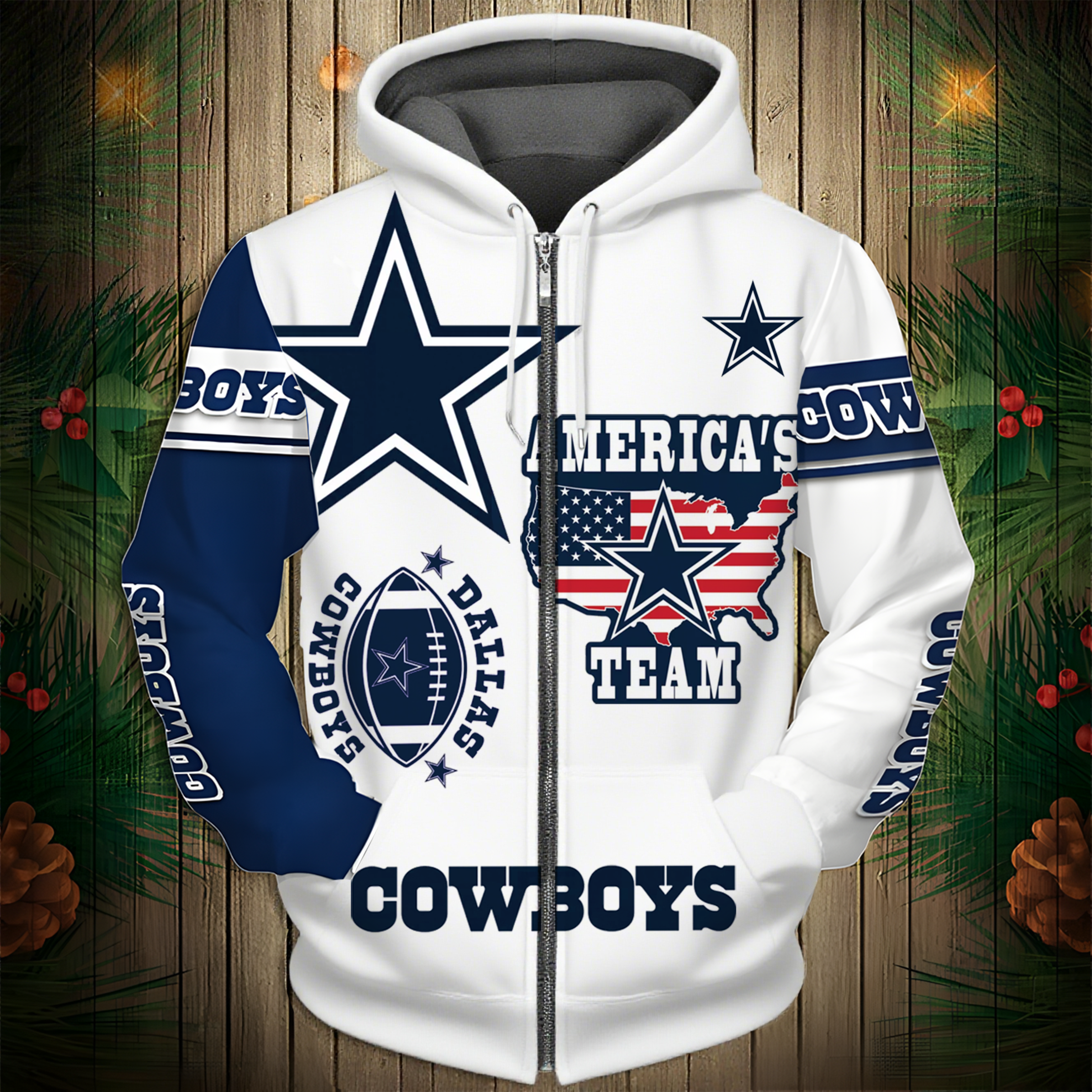 Buildercar - Dallas Cowboys Hoodie Unisex NFL Pullover Hoodie for Football Fans hm10112565