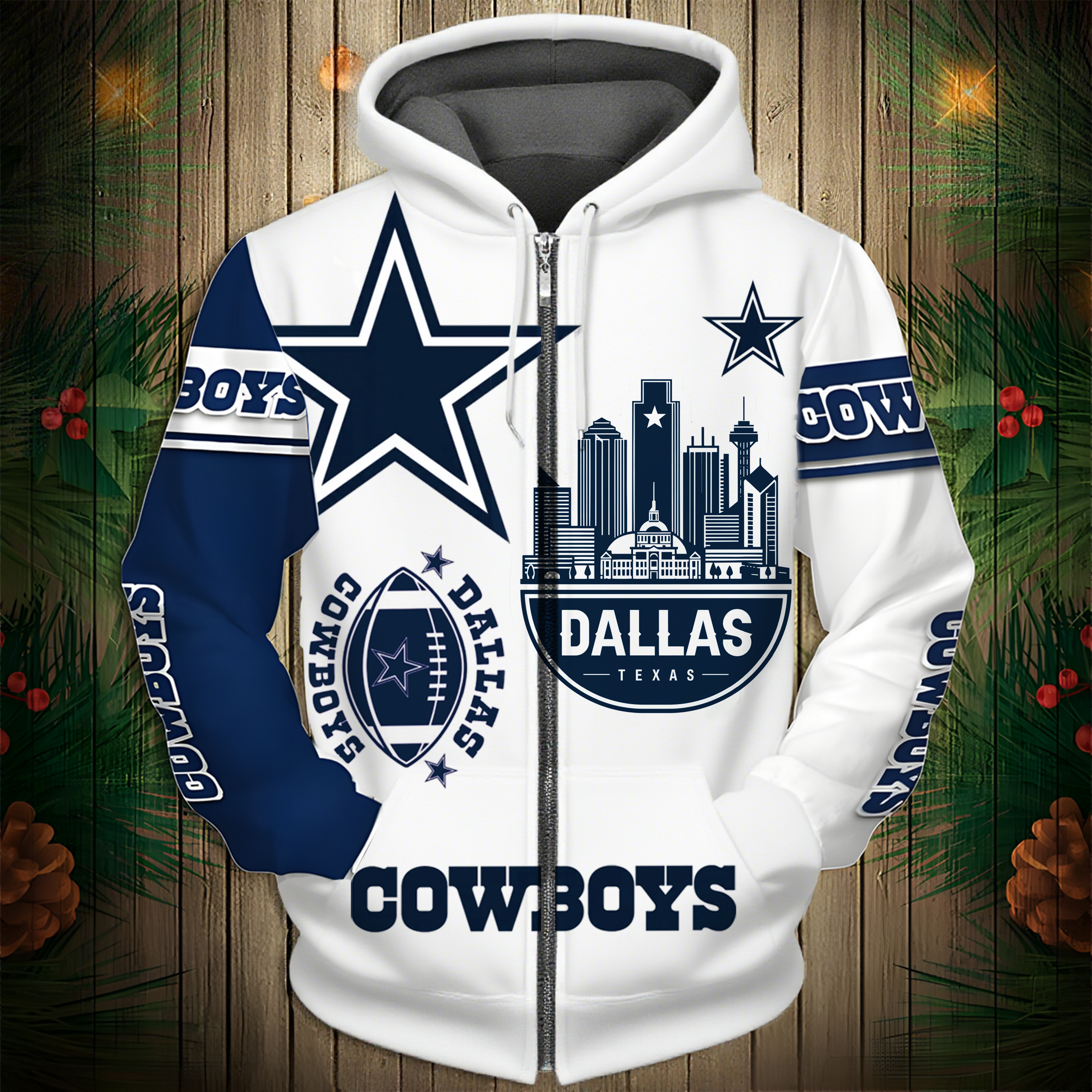 Buildercar - Dallas Cowboys Hoodie Unisex NFL Pullover Hoodie for Football Fans hm10112607