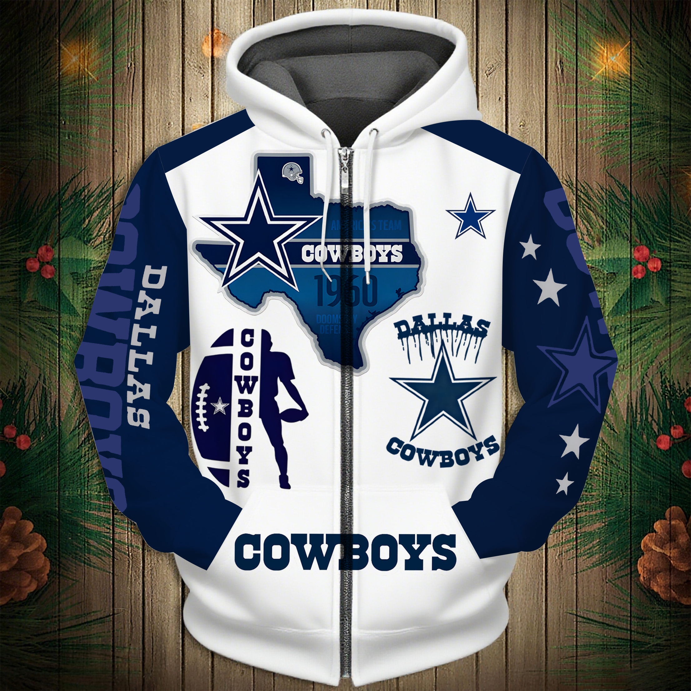 Buildercar - Dallas Cowboys Hoodie Unisex NFL Pullover Hoodie for Football Fans hm10112693