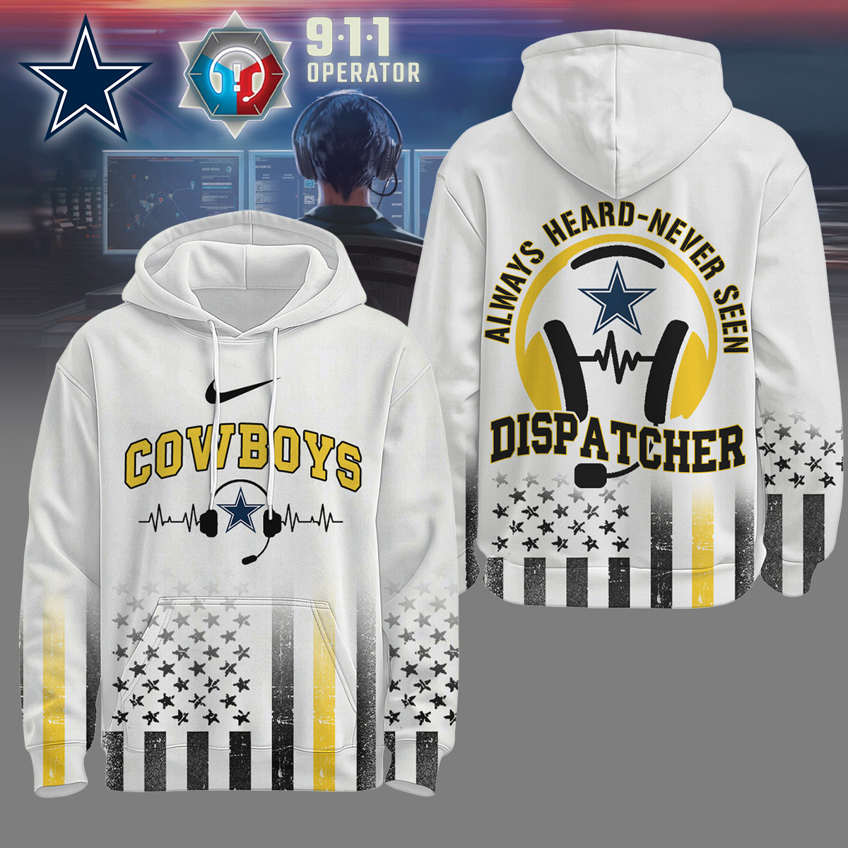 Buildercar - Dallas Cowboys | Premium NFL Dispatcher Fan Hoodie