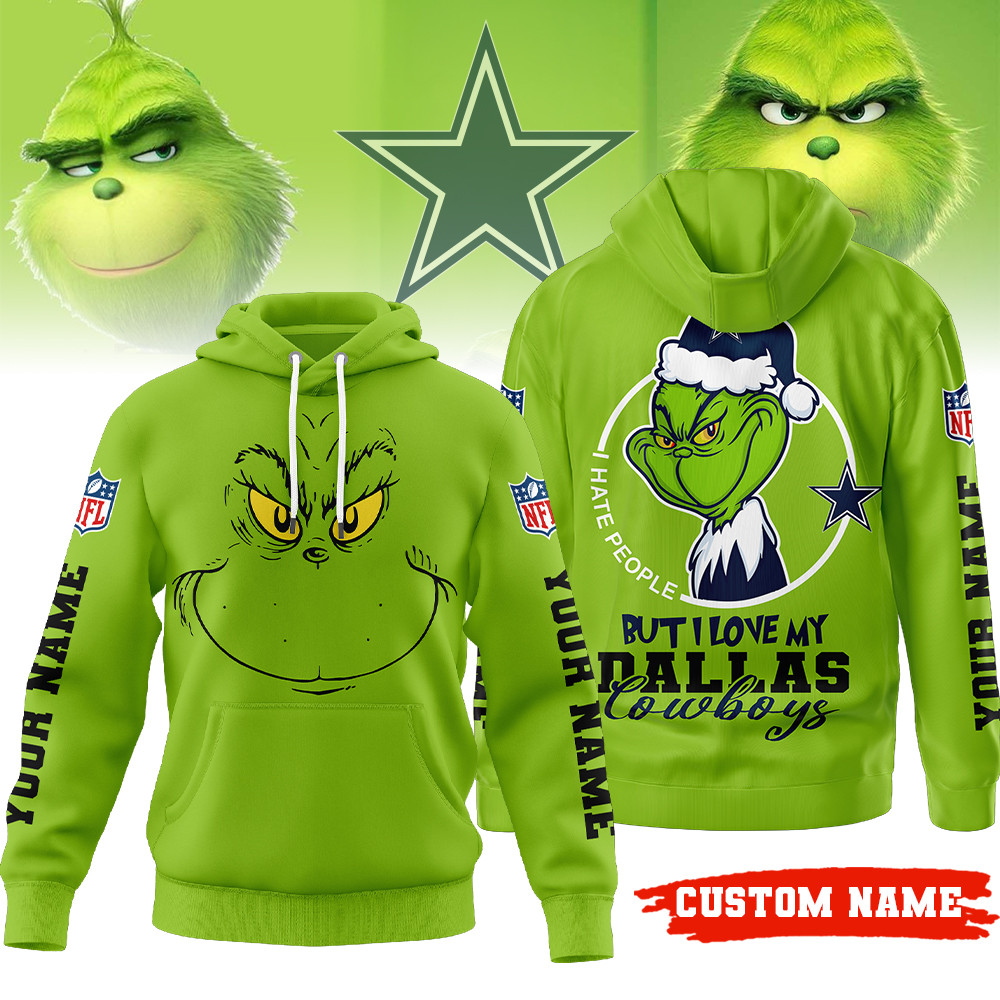 Buildercar - Dallas Cowboys | Premium NFL Grinch I Hate People Hoodie