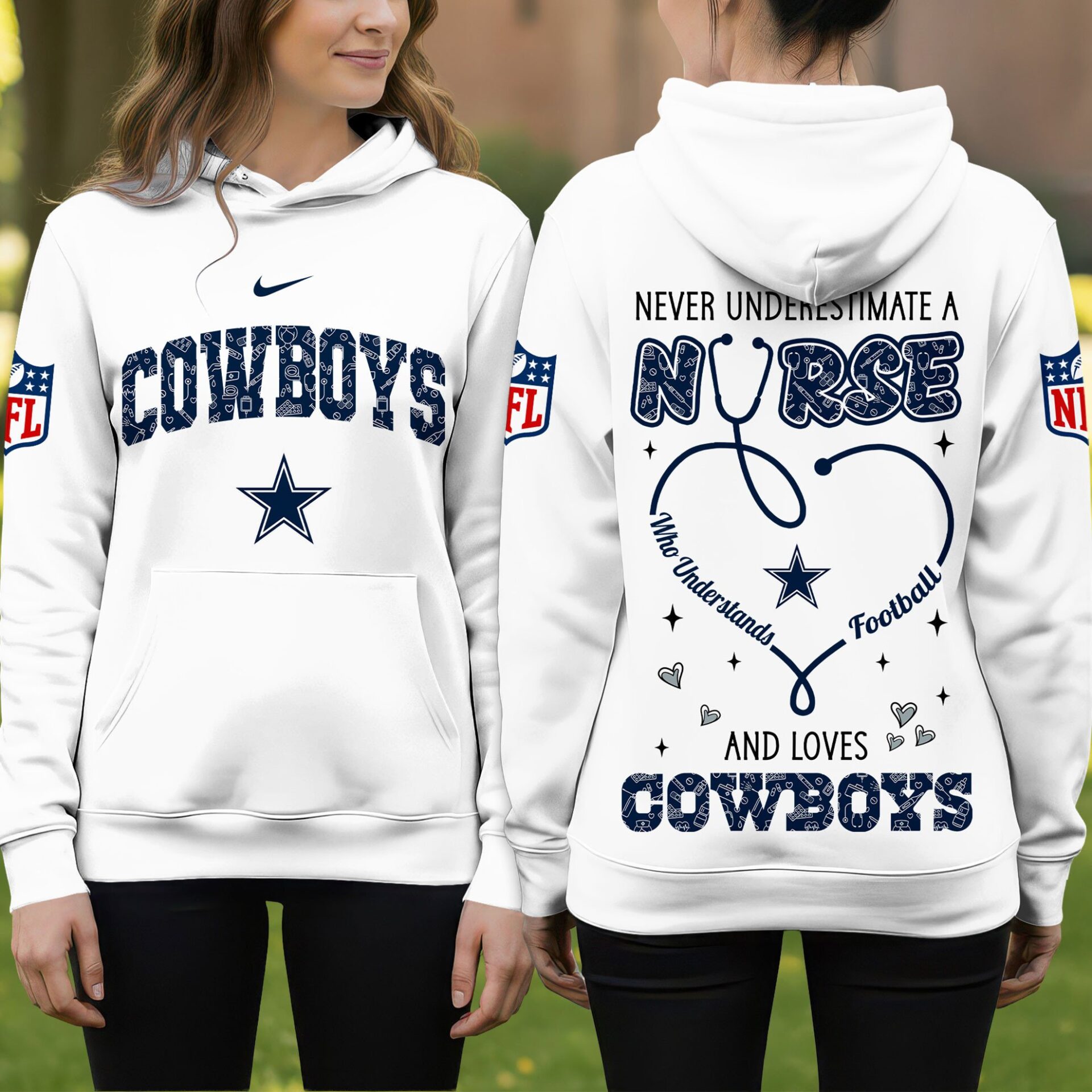 Buildercar - Dallas Cowboys | Premium NFL Nurse Pride Hoodie