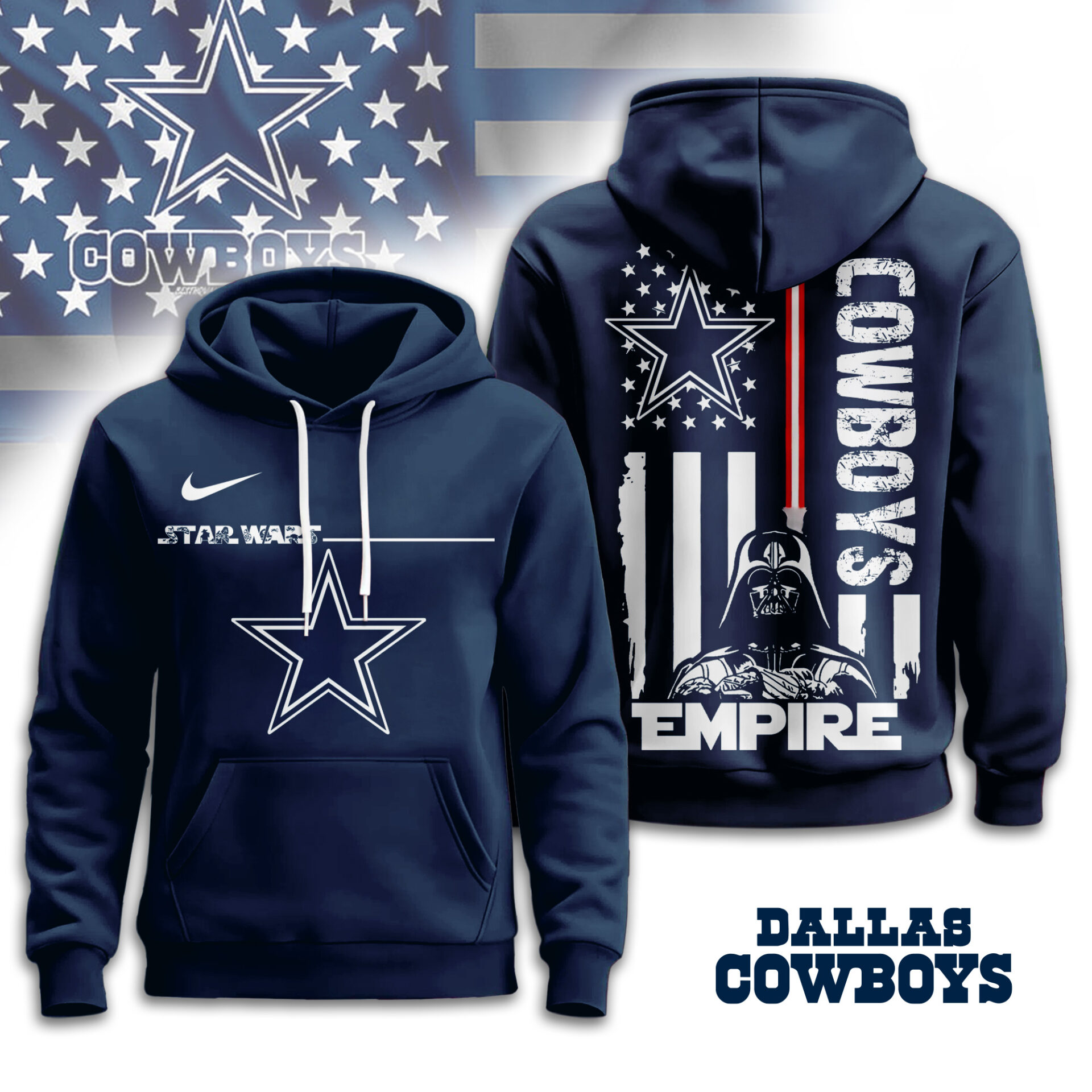 Buildercar - Dallas Cowboys | Premium NFL Starwars Empire Hoodie