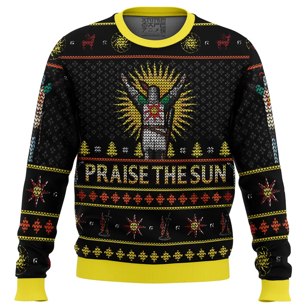 Buildercar - Dark Souls Praise the Sun Ugly Christmas Sweater
