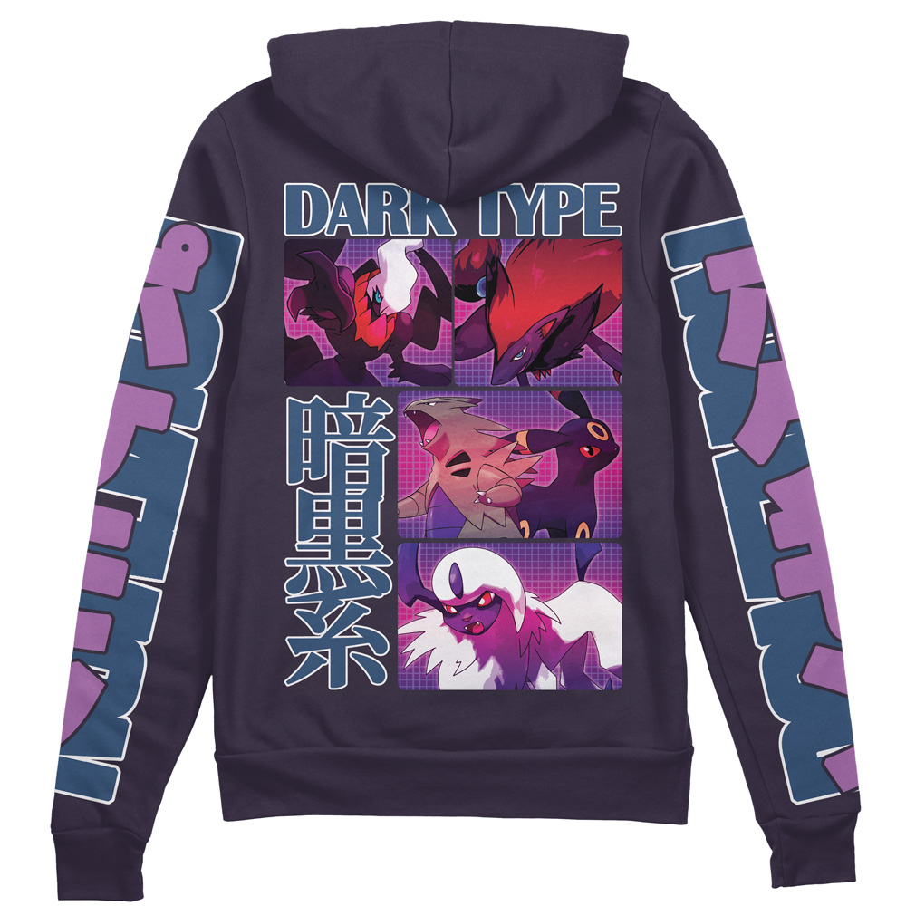 Buildercar - Dark Type Pokemon Streetwear Zip Hoodie Jacket