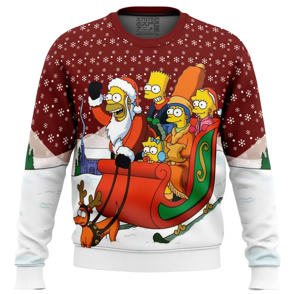 Buildercar - Dashing Through the Snow The Simpsons Ugly Christmas Sweater