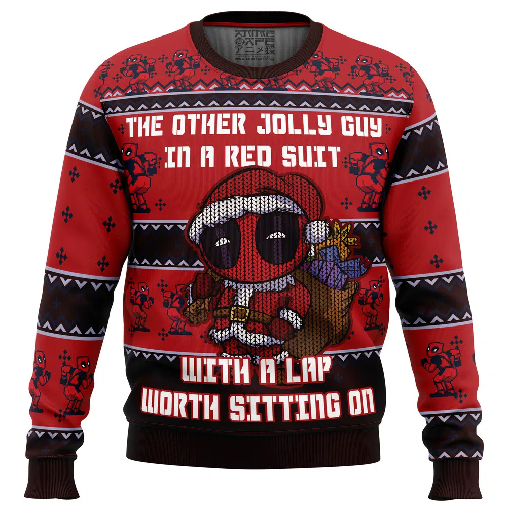 Buildercar - Deadpool Jolly Red Guy Ugly Christmas Sweater