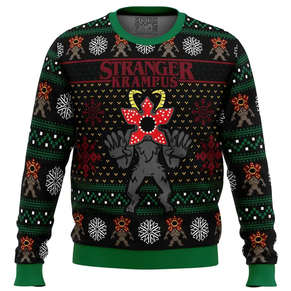 Buildercar - Demogorgon Stranger Krampus Stranger Things Ugly Christmas Sweater