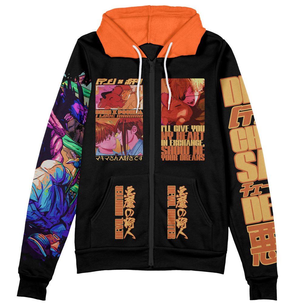 Buildercar - Denji V5 Chainsaw Man Streetwear Zip Hoodie Jacket - Image 2
