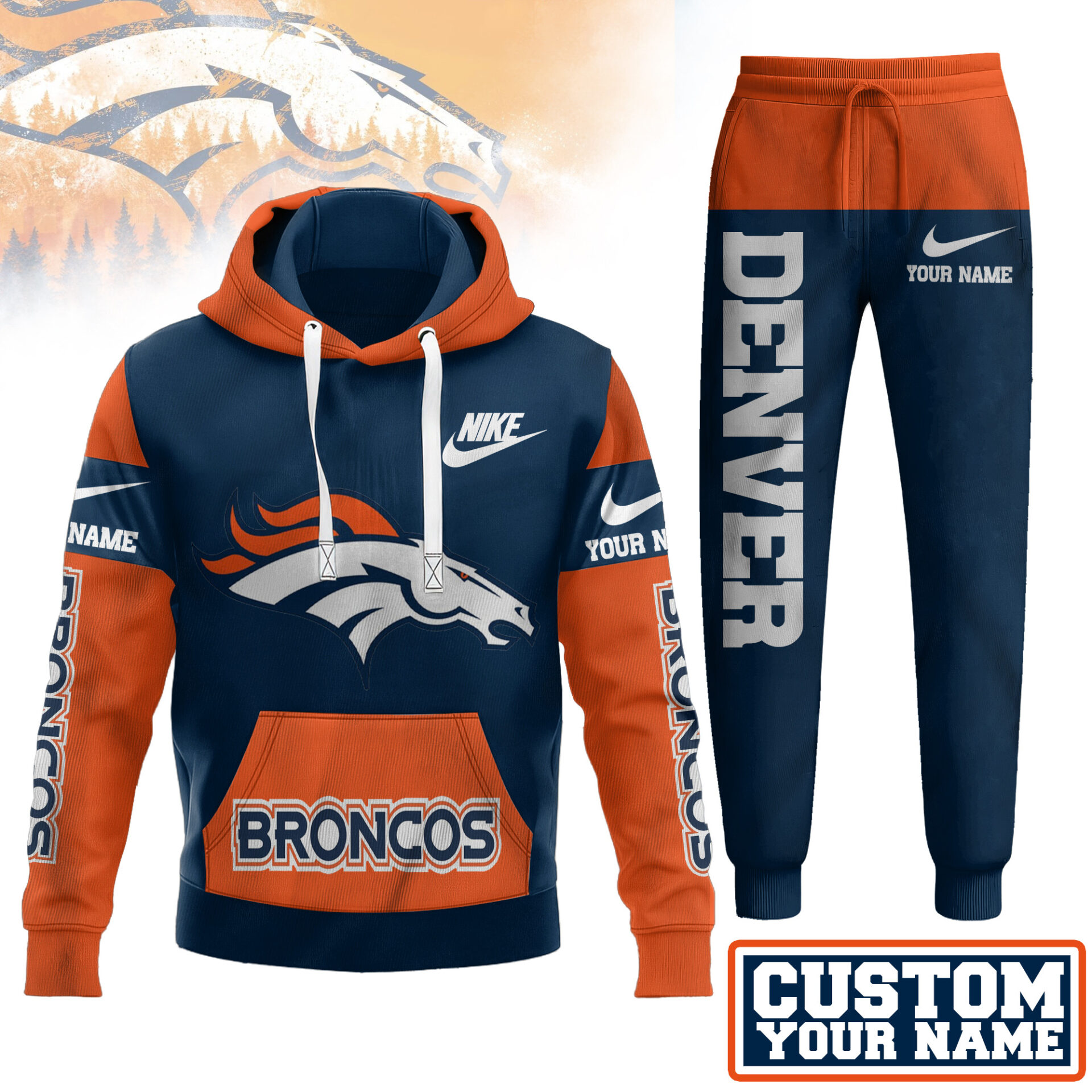 Buildercar - Denver Broncos | Premium Hoodie & Pants Set 