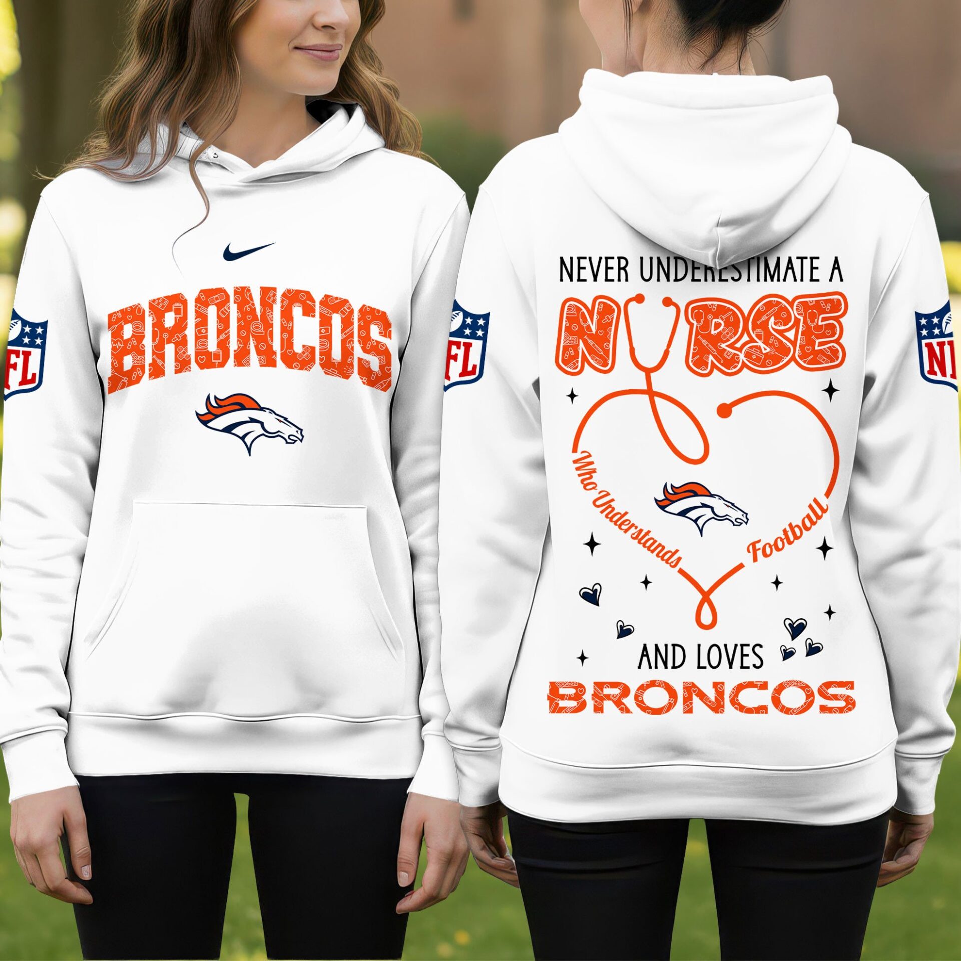 Buildercar - Denver Broncos | Premium NFL Nurse Pride Hoodie
