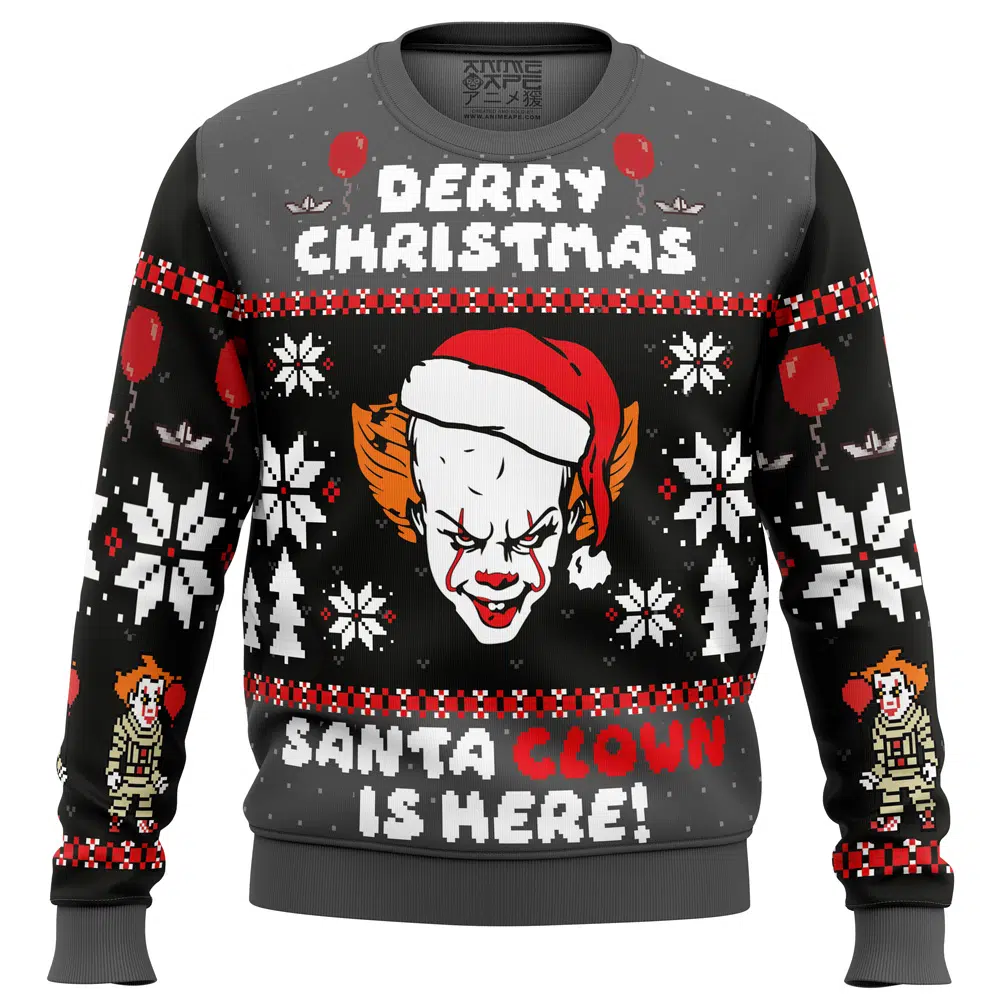 Buildercar - Derry Christmas Pennywise the Clown Ugly Christmas Sweater