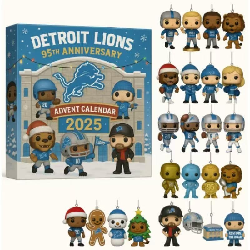 Buildercar - Detroit Lions 95th Anniversary Advent Calendar -2D Acrylic