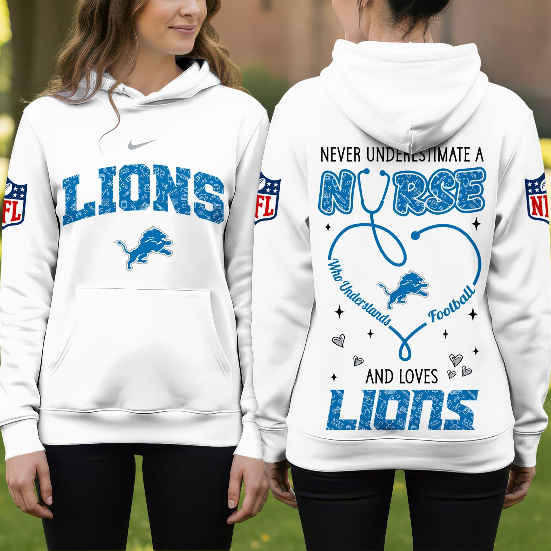 Buildercar - Detroit Lions | Premium NFL Nurse Pride Hoodie