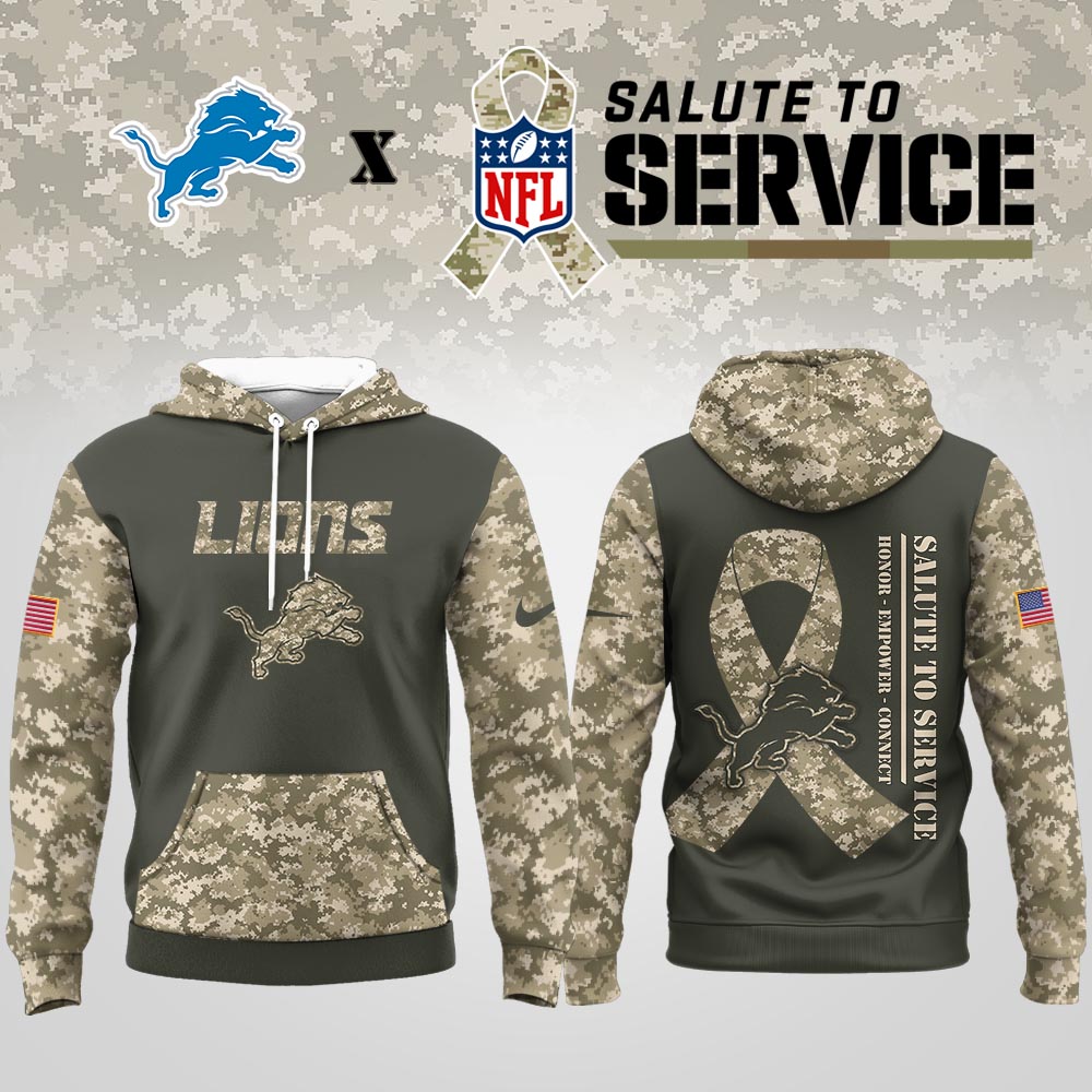 Buildercar - Detroit Lions | Premium NFL Salute to Service Hoodie