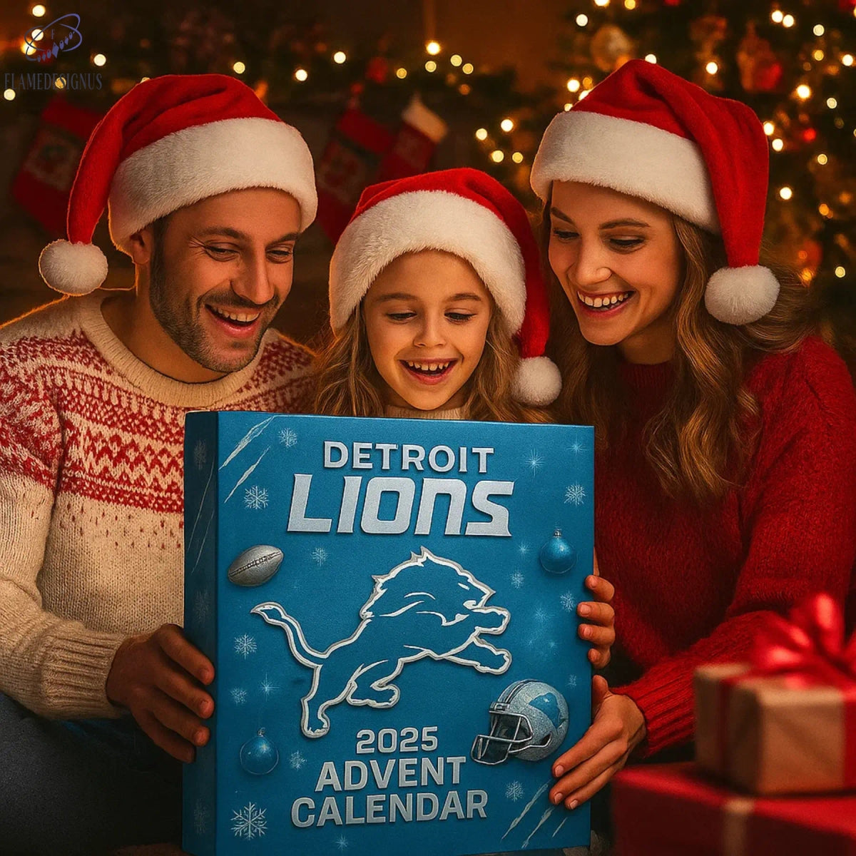 Buildercar - Detroit Lions Star Advent Calendar -2D Acrylic