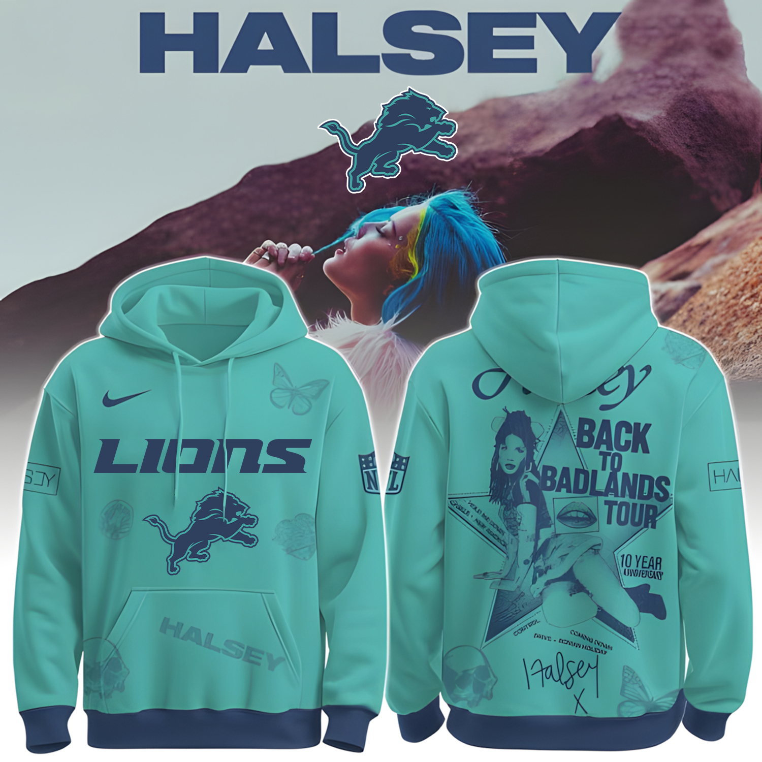 Buildercar - Detroit Lions X NFL Back to Badlands North America 2025-2026 Hoodie T-Shirt