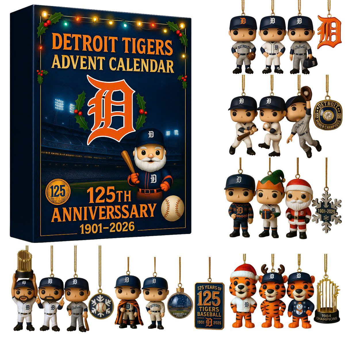 Buildercar - Detroit Tigers Advent Calendar 2025 125TH ANNIVERSARY -2D Acrylic