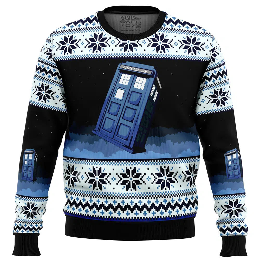 Buildercar - Doctor Who Tardis Ugly Christmas Sweater