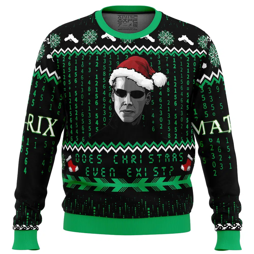 Buildercar - Does Christmas Even Exist Matrix Ugly Christmas Sweater