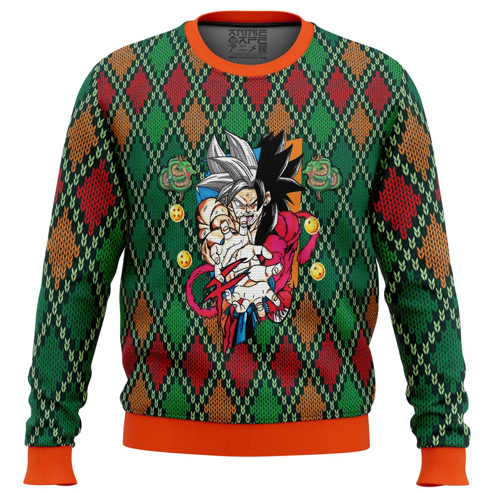 Buildercar - Dragon Ball Z SSJ4 Goku Ugly Christmas Sweater