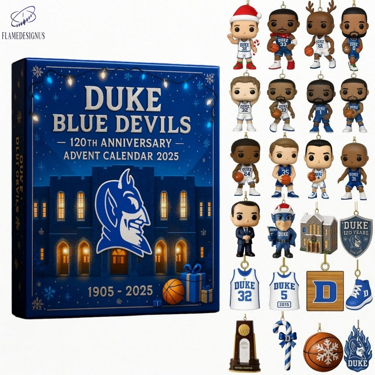 Buildercar - Duke Blue Devils 120th Anniversary Advent Calendar -2D Acrylic
