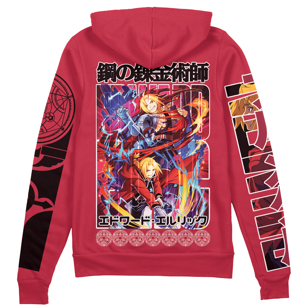 Buildercar - Edward Elric Fullmetal Alchemist Streetwear Zip Hoodie Jacket