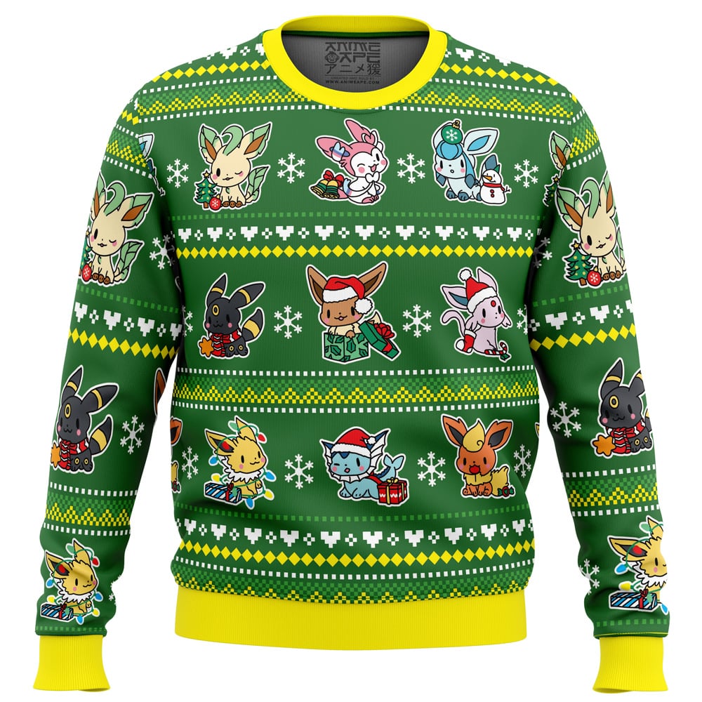 Buildercar - Eevee Merry Christmas Pokemon Ugly Christmas Sweater