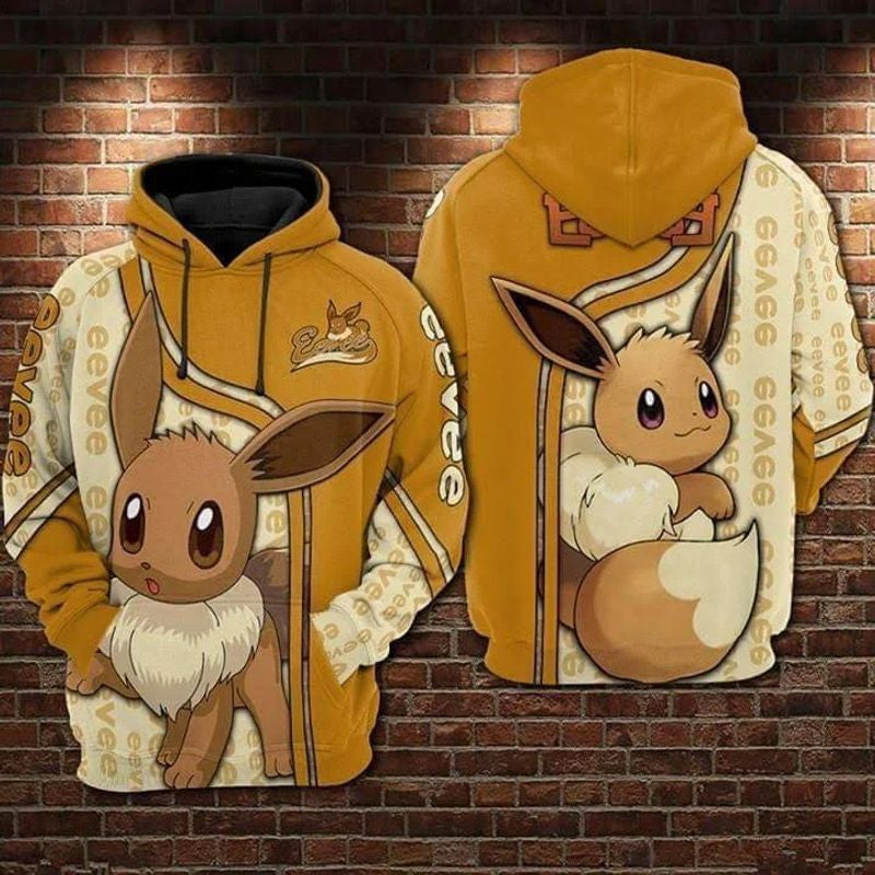 Buildercar - Eevee Pokemon Over Print 3d Hoodie