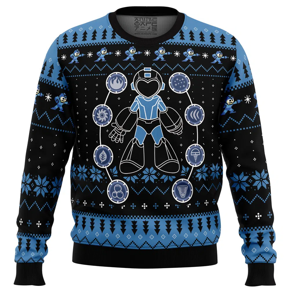 Buildercar - Elemental Weapon Mega Man Ugly Christmas Sweater