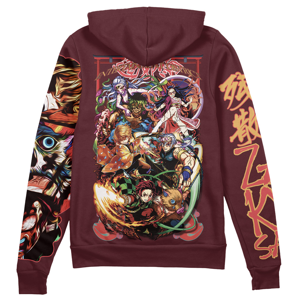 Buildercar - Entertainment District Arc Demon Slayer Streetwear Zip Hoodie Jacket