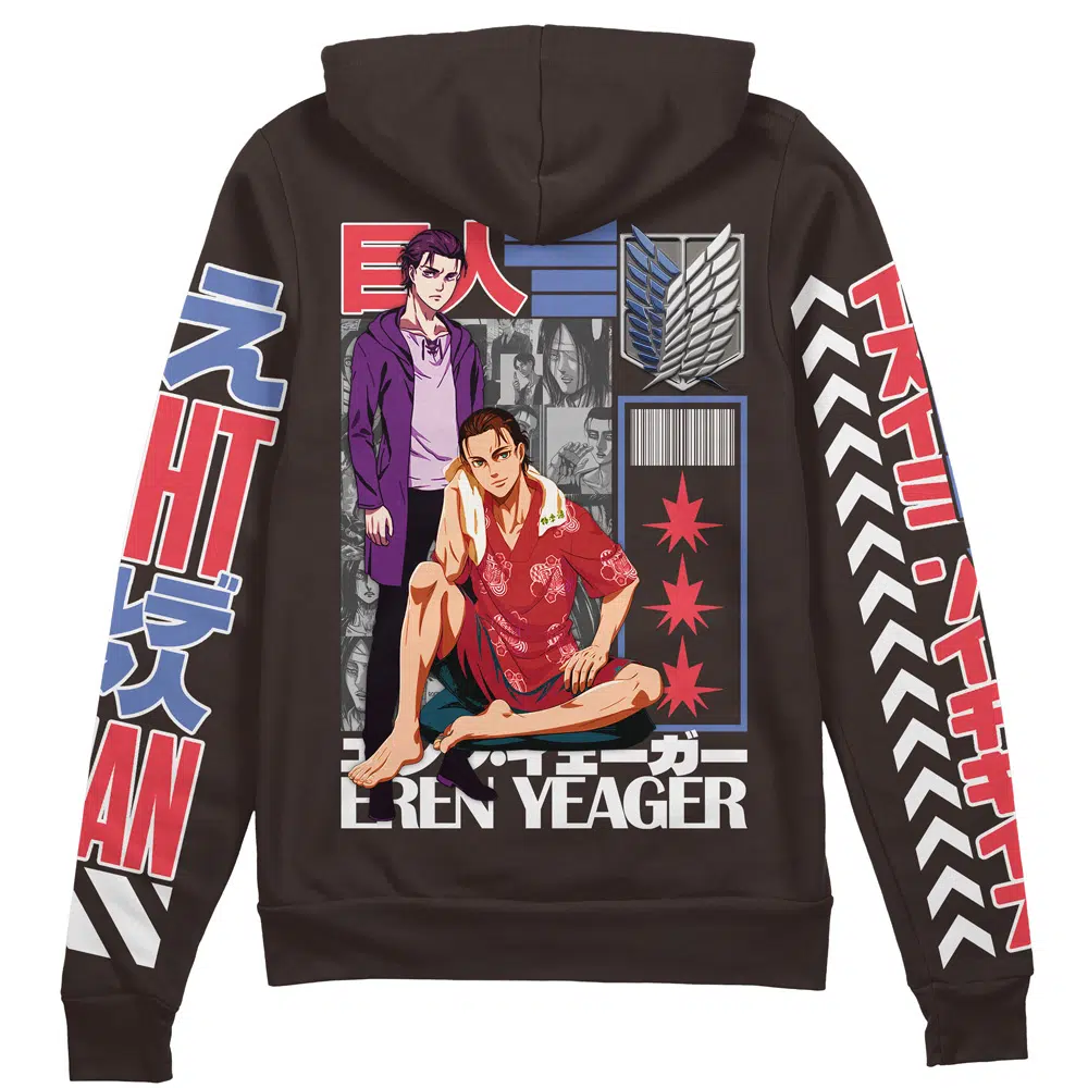 Buildercar - Eren Yeager V2 Attack on Titan Streetwear Zip Hoodie Jacket