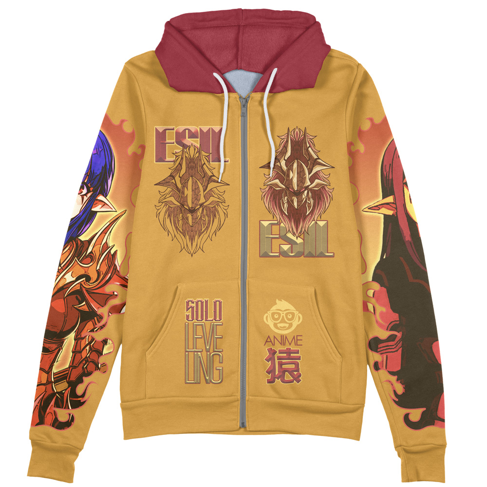 Buildercar - Esil Radiru Solo Leveling Streetwear Zip Hoodie Jacket - Image 2