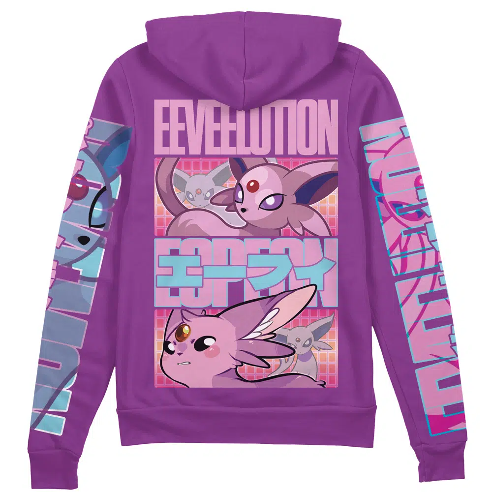 Buildercar - Espeon Pokemon Streetwear Zip Hoodie Jacket
