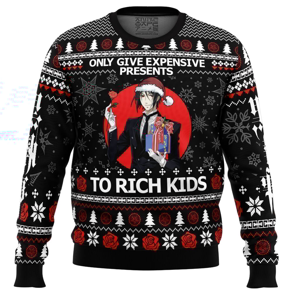 Buildercar - Expensive Gifts Black Butler Ugly Christmas Sweaters