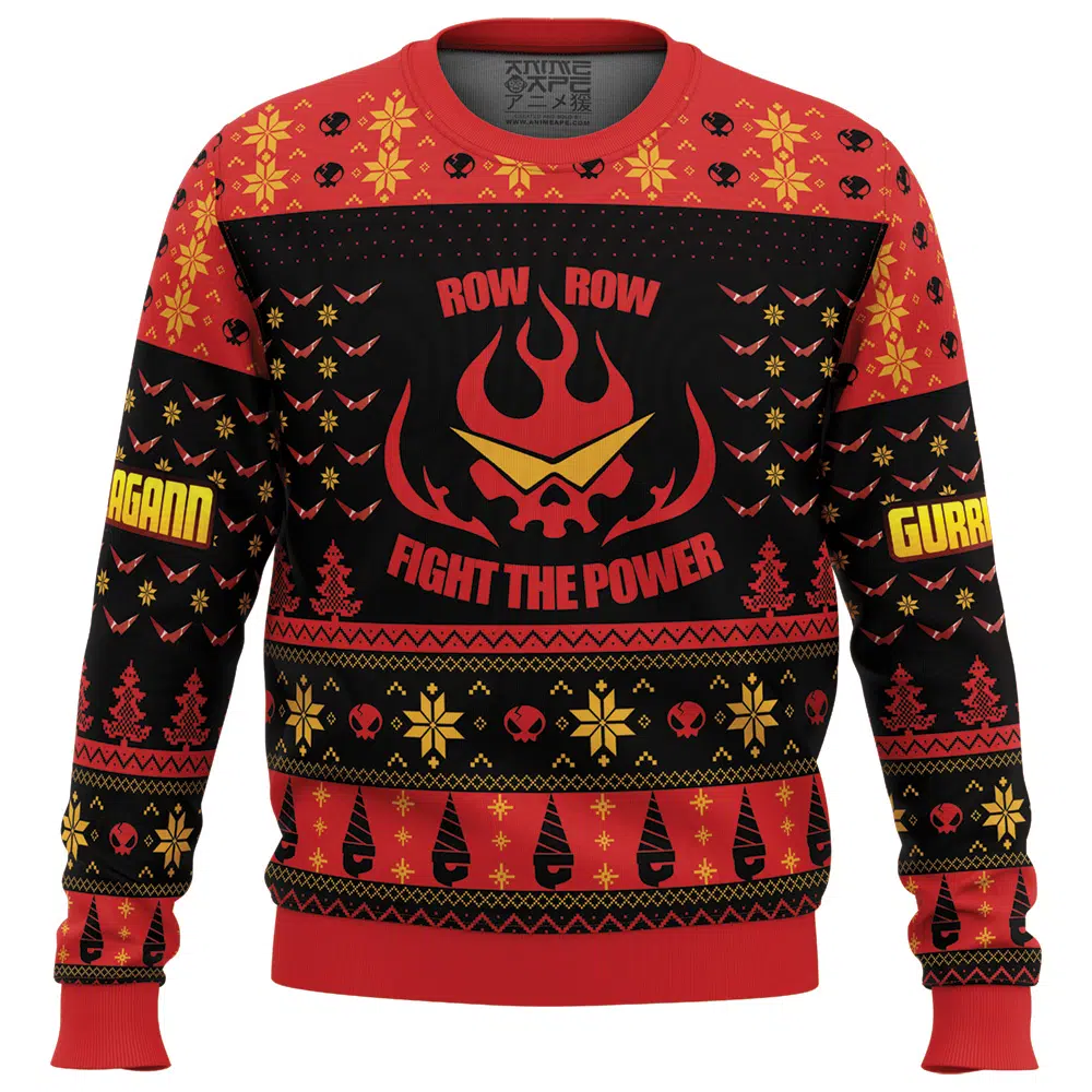 Buildercar - Fight The Power Tengen Toppa Gurren Lagann Ugly Christmas Sweater