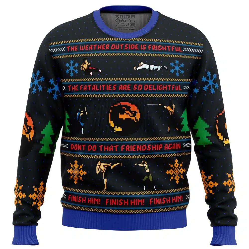 Buildercar - Finish Him! Mortal Kombat Ugly Christmas Sweater