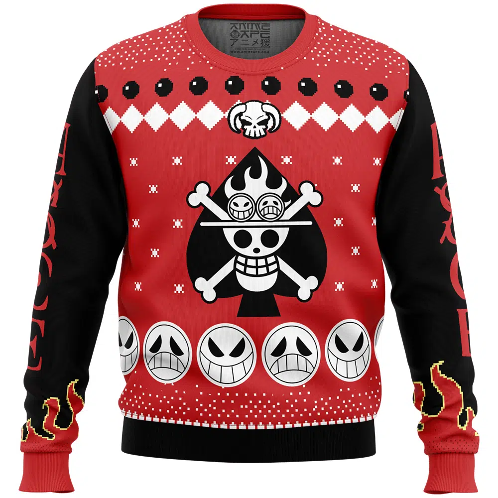 Buildercar - Fire Fist Ace Portgas D. Ace One Piece Ugly Christmas Sweater