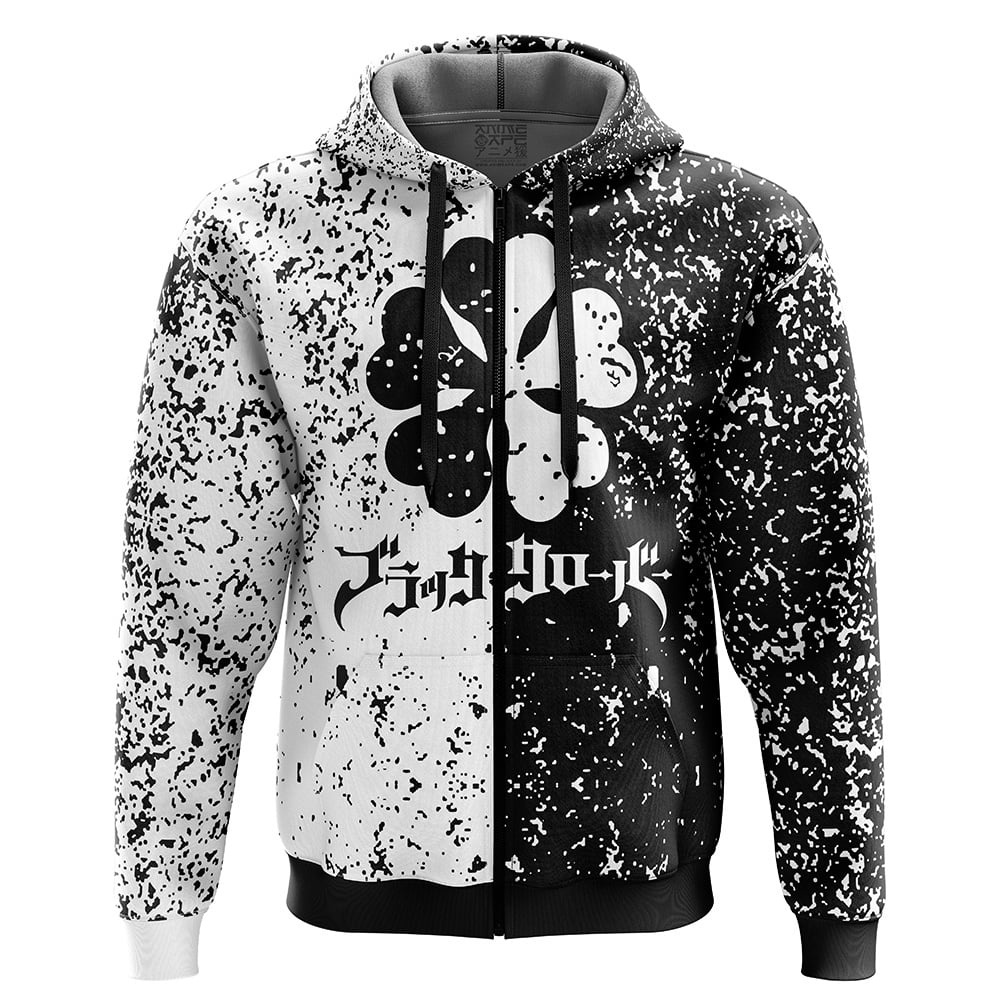 Buildercar - Five Leaf Clover Black Clover Zip Hoodie Jacket