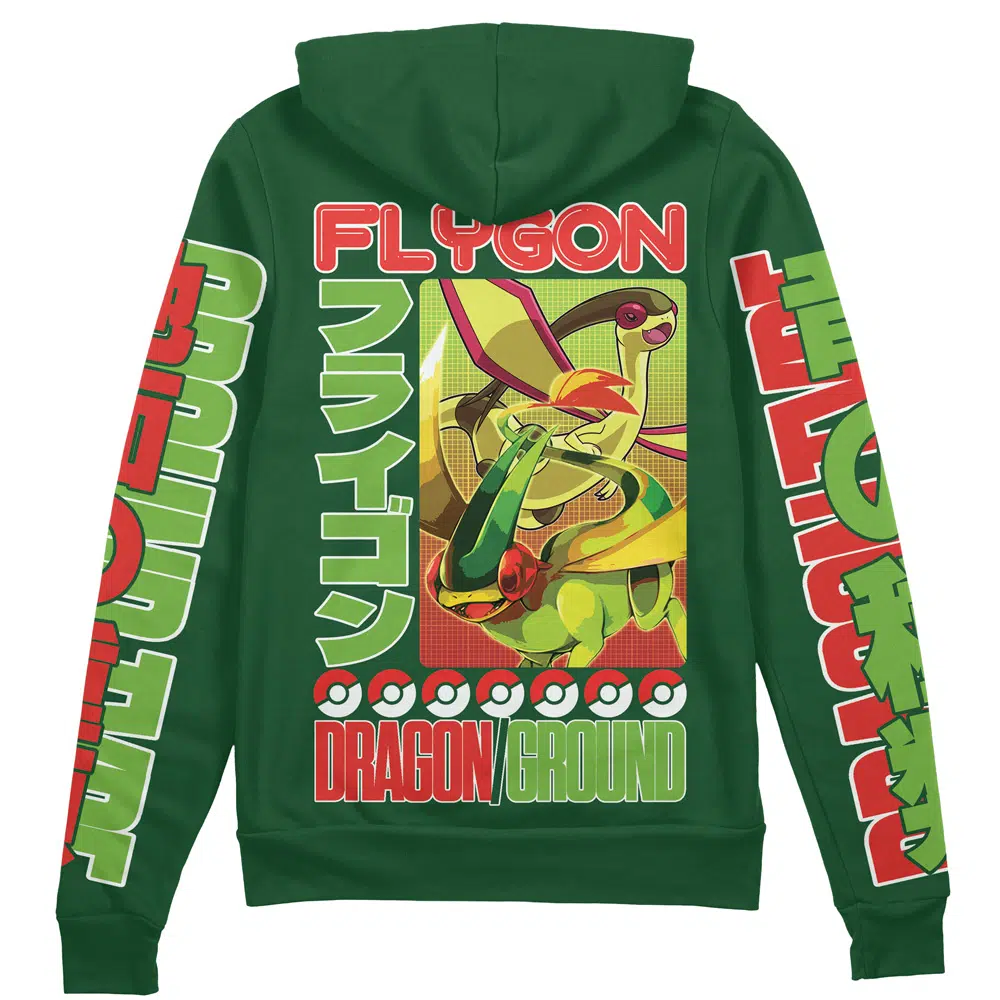 Buildercar - Flygon Pokemon Streetwear Zip Hoodie Jacket
