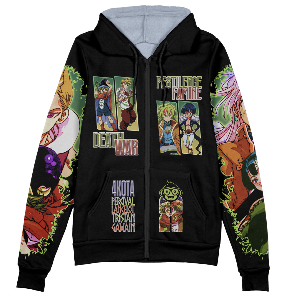 Buildercar - Four Knights of the Apocalypse Streetwear Zip Hoodie Jacket - Image 2