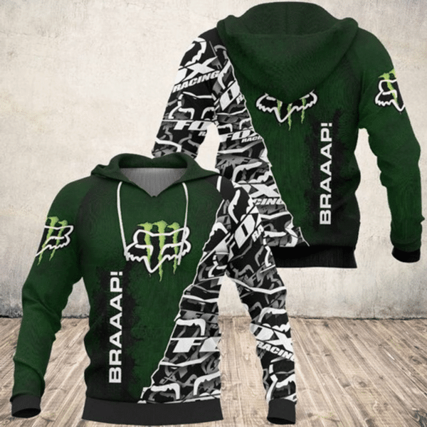 Buildercar - Fox Racing Braaap Monster Energy Fan Gift 3d Hoodie 1222
