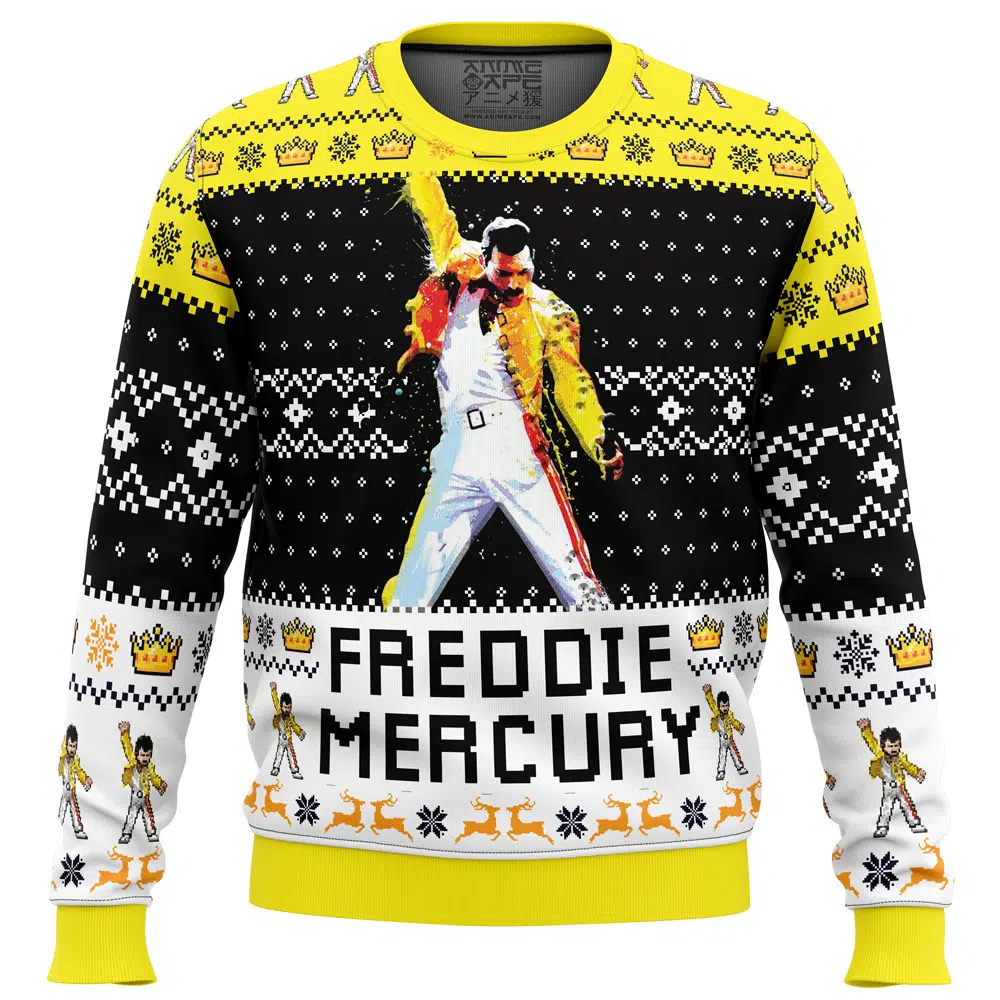 Buildercar - Freddie Mercury Queen Ugly Christmas Sweater