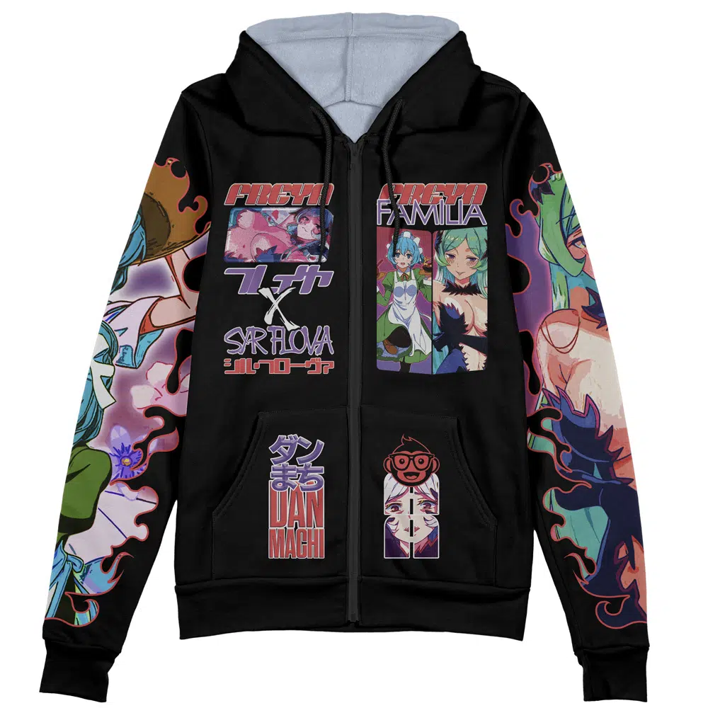 Buildercar - Freya DanMachi Streetwear Zip Hoodie Jacket - Image 2