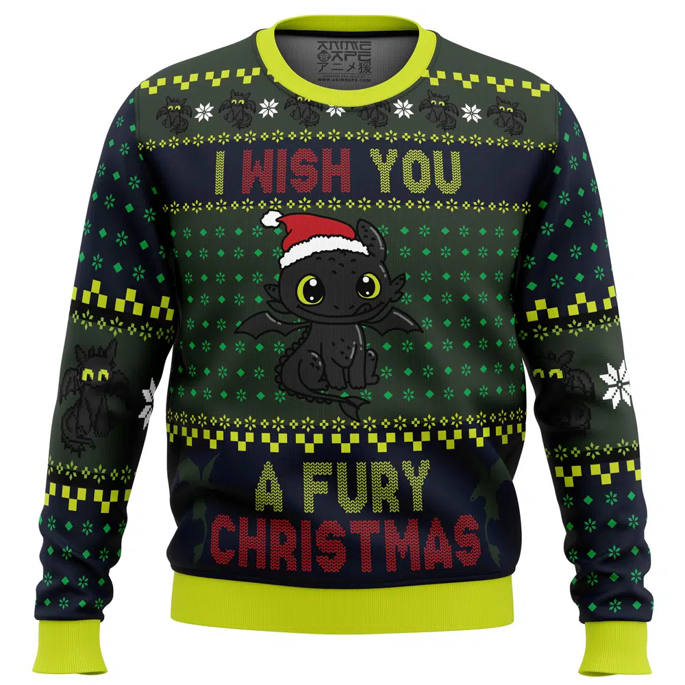 Buildercar - Fury Christmas Toothless Ugly Christmas Sweater