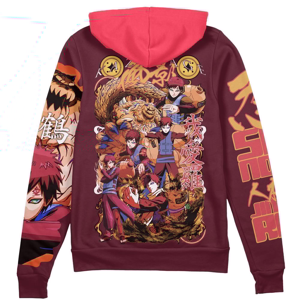 Buildercar - Gaara V2 Shippuden Streetwear Zip Hoodie Jacket