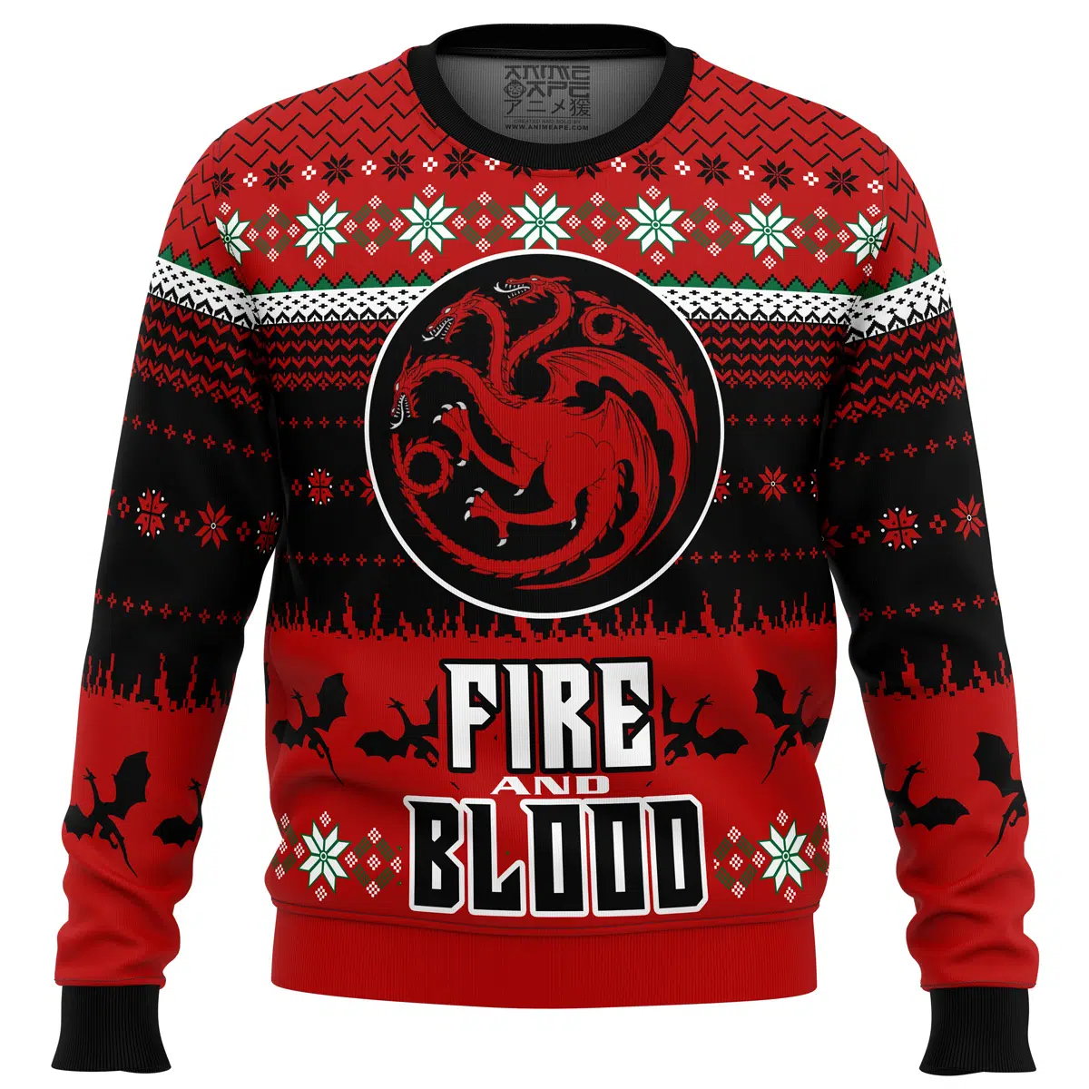 Buildercar - Game of Thrones Fire and Blood Ugly Christmas Sweater