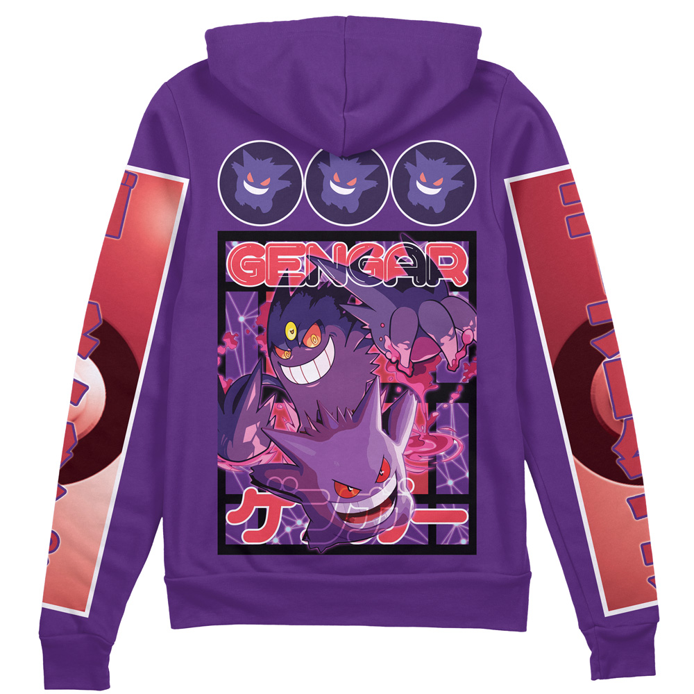 Buildercar - Gengar Pokemon Streetwear Zip Hoodie Jacket