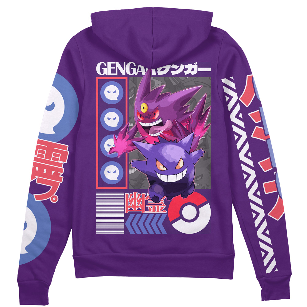 Buildercar - Gengar V3 Pokemon Streetwear Zip Hoodie Jacket